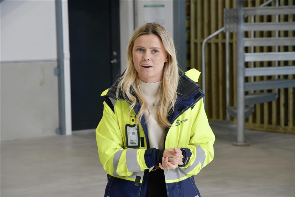Dagleg leiar i Byggmestter Markhus, Kaya Markhus. - Klikk for stort bilete