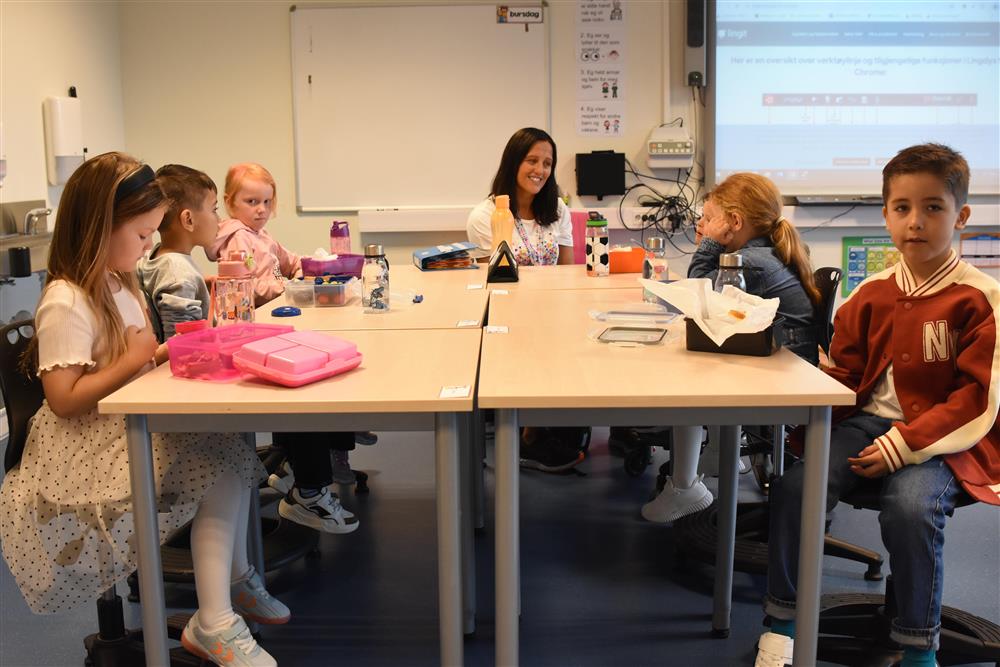 Elevar i klasserommet - Klikk for stort bilete