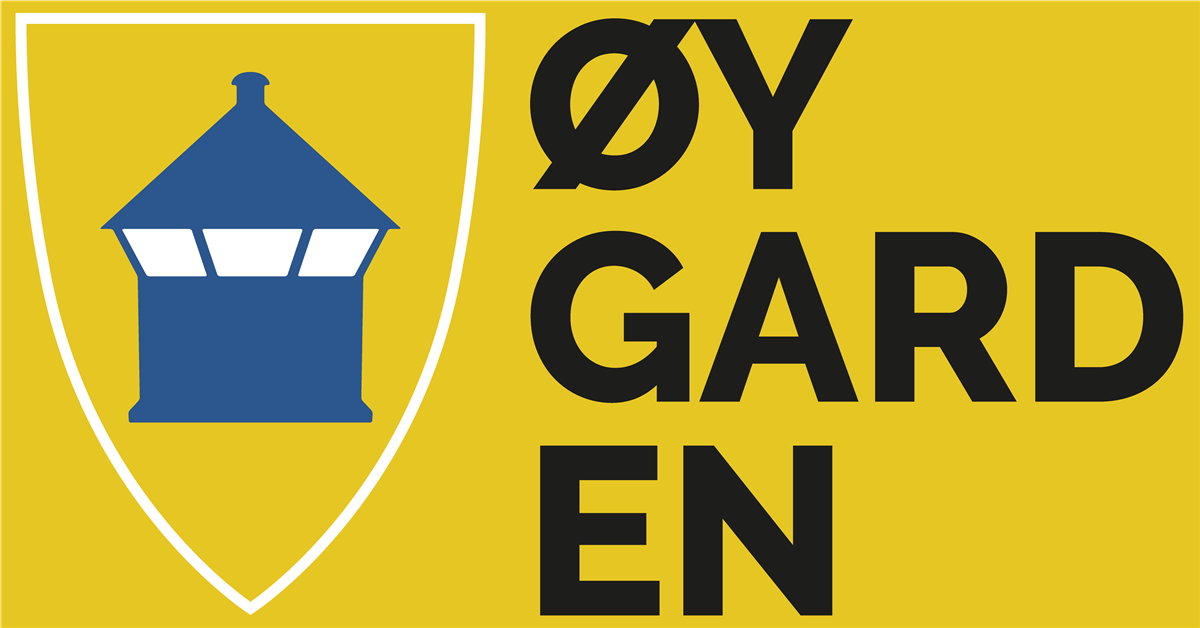 Logoen til Øygarden kommune i bruk på gul bakgrunn - Klikk for stort bilete