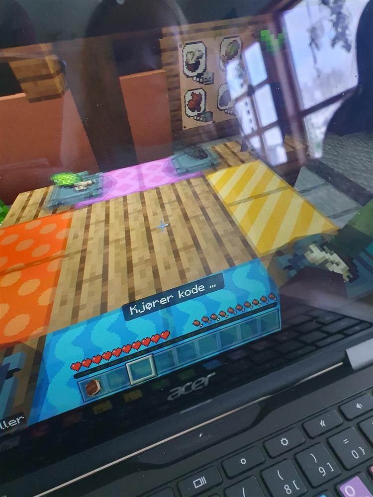 Elev jobbar med koding på PC - Klikk for stort bilete