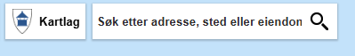 Søkefeltet i Kommunekart - Klikk for stort bilete