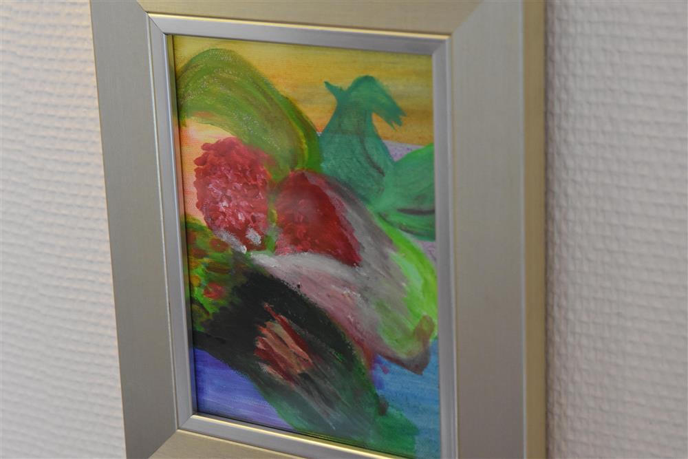 Frå opninga av måleriutstillinga på tysdag - Klikk for stort bilete