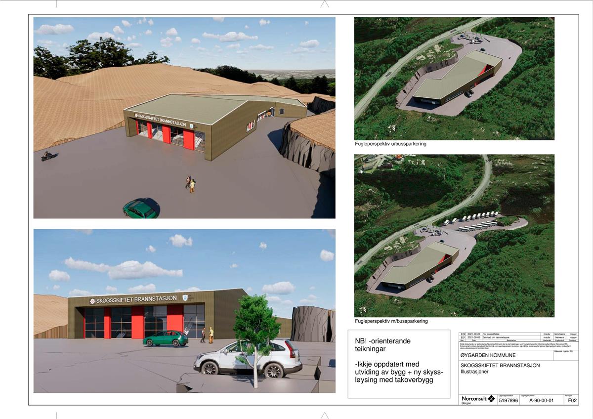 Illustrasjon av nytt teknisk bygg i Skogsskiftet - Klikk for stort bilete