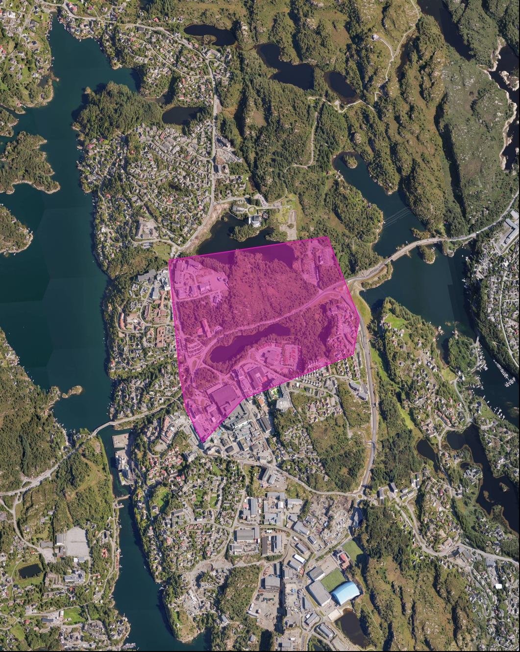 Kart over Stovevatnet og Straumeområdet - Klikk for stort bilete